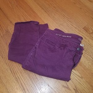 LOFT Curvy Skinny Purple Jeans (Tall)
